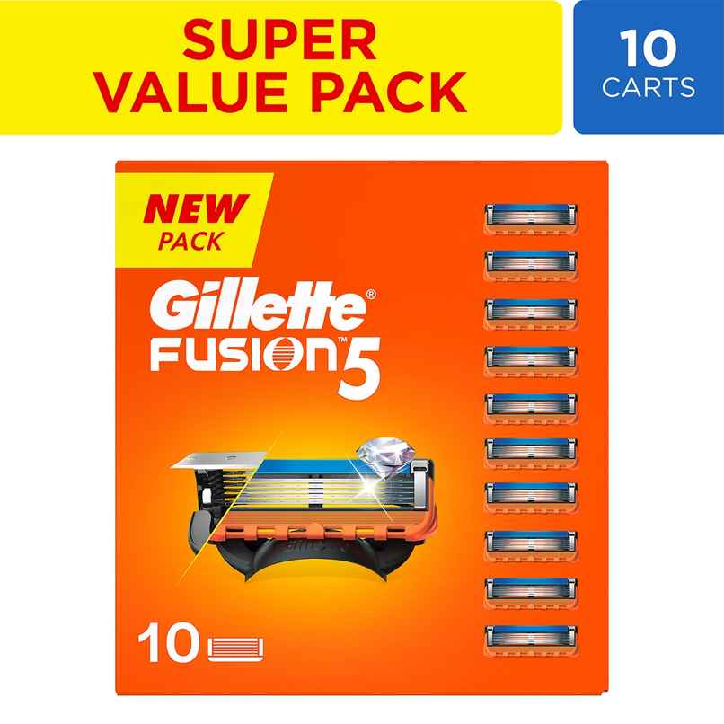 Gillette Fusion Manual Shaving Razor Blades For Men (10 Cartridges)
