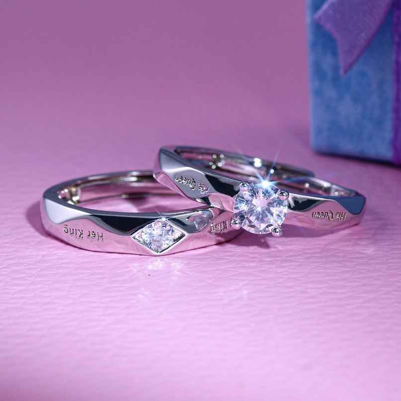Fashion Frill Women's Couple Rings Silver Onesize