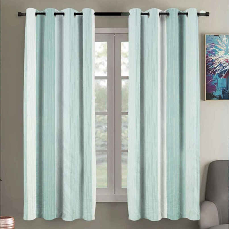 BAY6 Microfiber Cotton Door Curtains | Set of 2 | 7x4 ft | Green