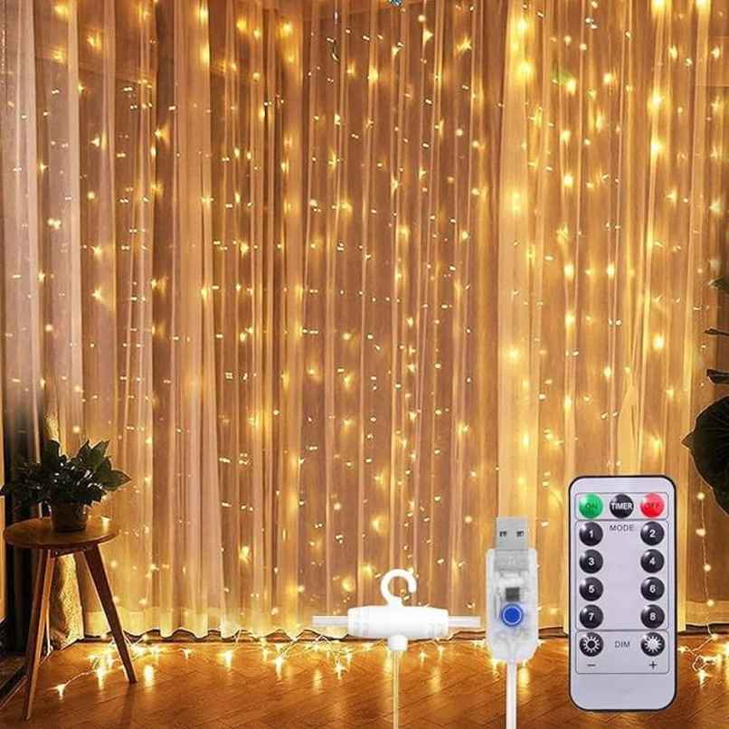 Desidiya Fairy Curtain Light With Remote 10 x 10 Feet - Magical Ambiance For Weddings And Events