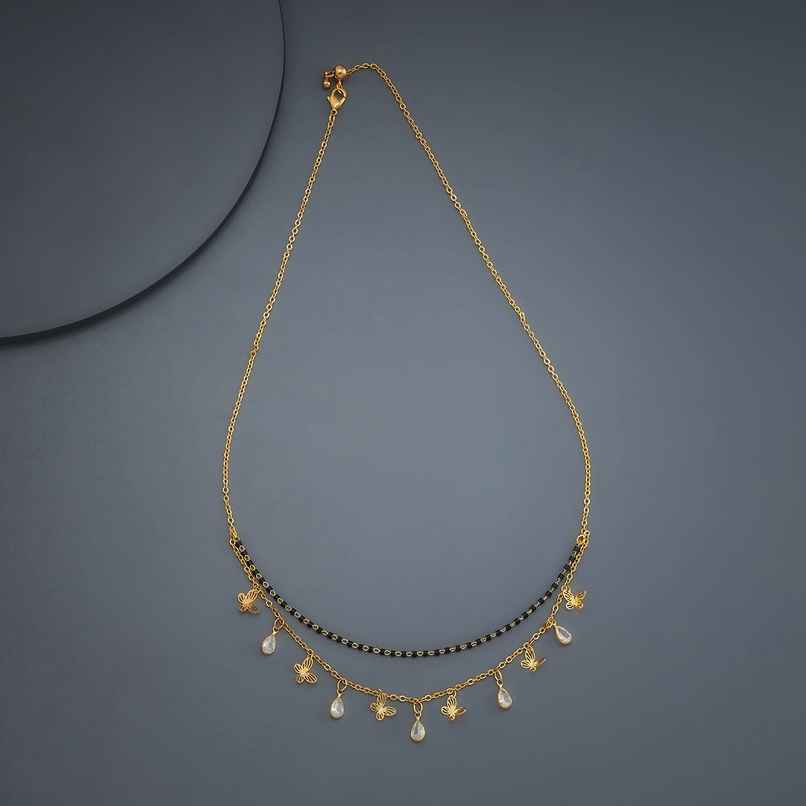 Kushal s Fashion Jewellery White Gold-Plated Zircon Trendy Mangalsutra | 441319