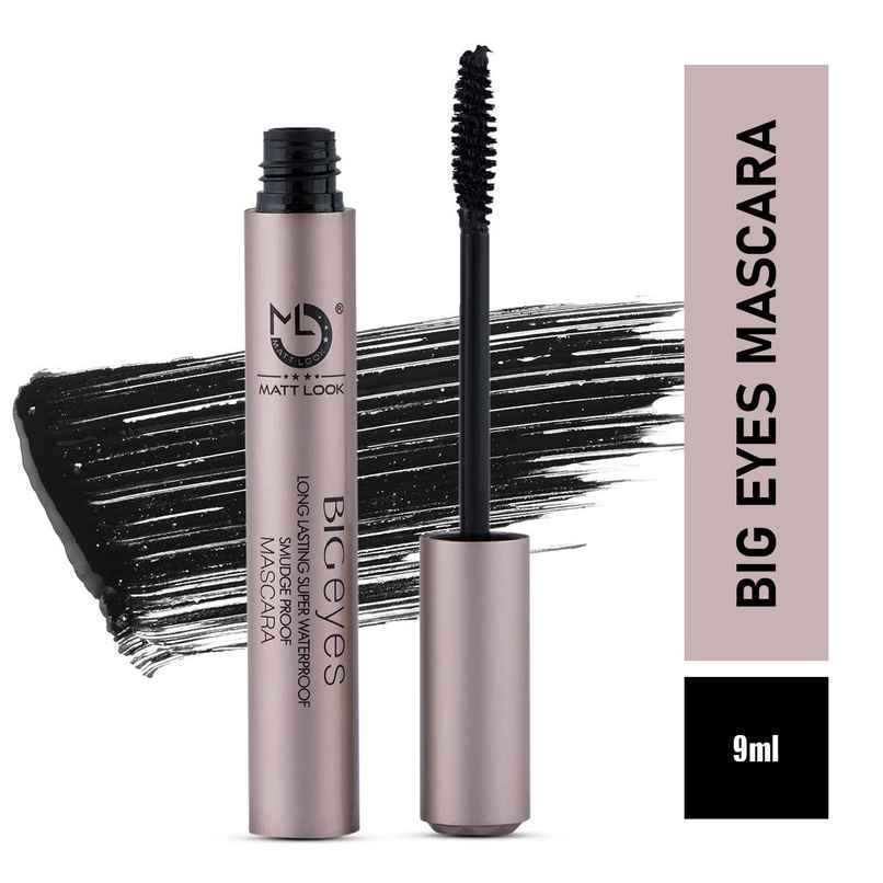 Mattlook Big Eyes Long Lasting Super Waterproof Smudge Proof Mascara | Intense Black Color | Black Mattlook Big Eyes Long Lasting Super Waterproof Smudge Proof Mascara | Intense Black Color | Black