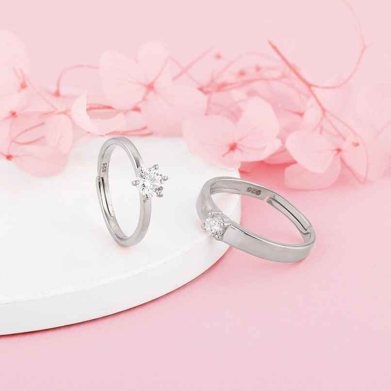 Giva Anushka Sharma Silver Minimal Couple Rings