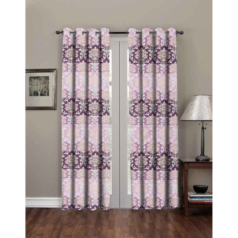 BAY6 Microfiber Cotton Door Curtains | Set of 2 | 9x4 ft | Pink