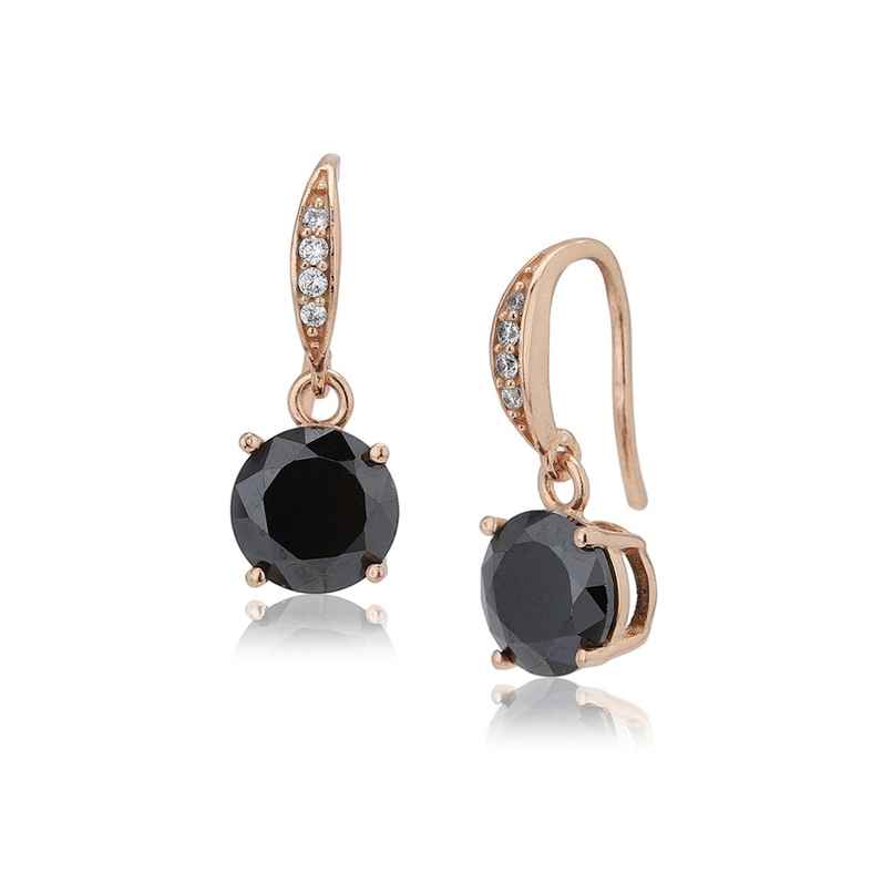 Carlton London 18kt Rose Gold Plated with CZ Glass Bead Drop Earring | FJE4062