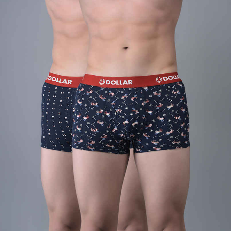 Men's Pack Of 2 Cotton Spandex Printed Trunks Contemporary Men's Pack Of 2 Cotton Spandex Printed Trunks Contemporary