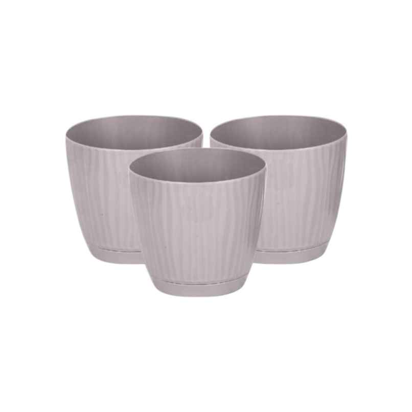 Nurturing Green - Mocha Self Watering Pots | Set of 3 | Size: 14cm x 12.5cm | Plant Pots with Tray Nurturing Green - Mocha Self Watering Pots | Set of 3 | Size: 14cm x 12.5cm | Plant Pots with Tray