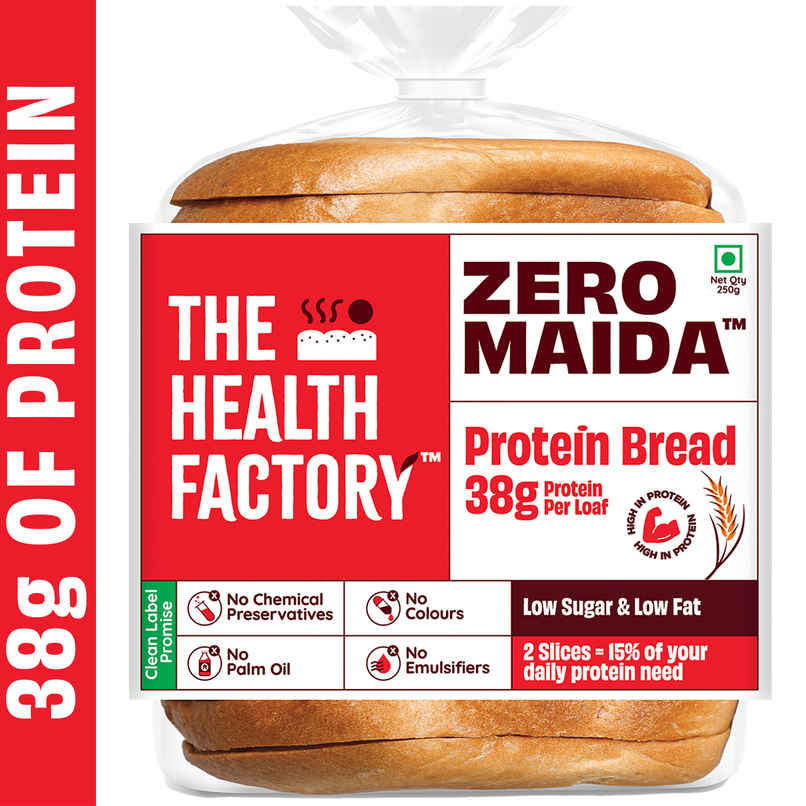 The Health Factory Zero Maida Protein Bread | Clean Label - Not Brown