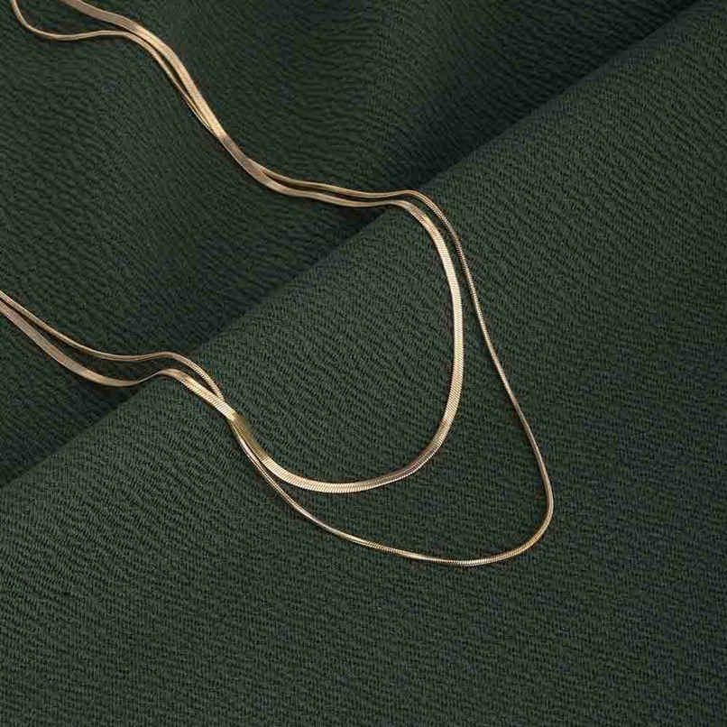 Palmonas Plain Chain Two Layer Necklace For Womens | Waterproof And Anti-Tarnish Palmonas Plain Chain Two Layer Necklace For Womens | Waterproof And Anti-Tarnish