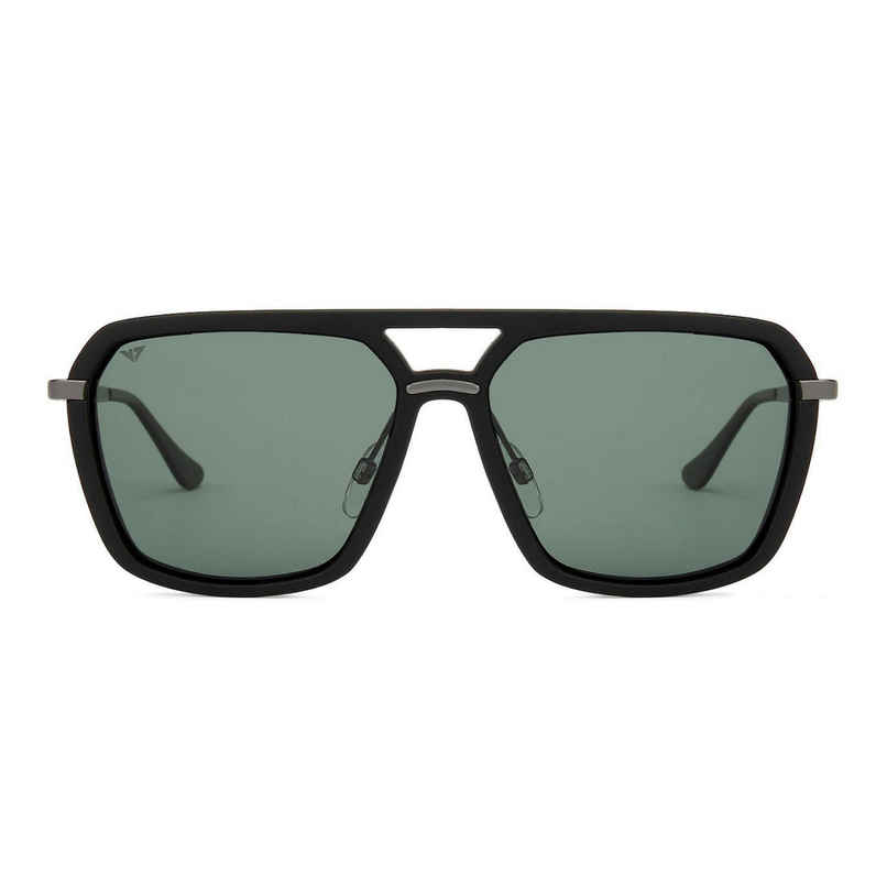 Vincent Chase By Lenskart Unisex Polycarbonate Sunglasses | Black and Green - L