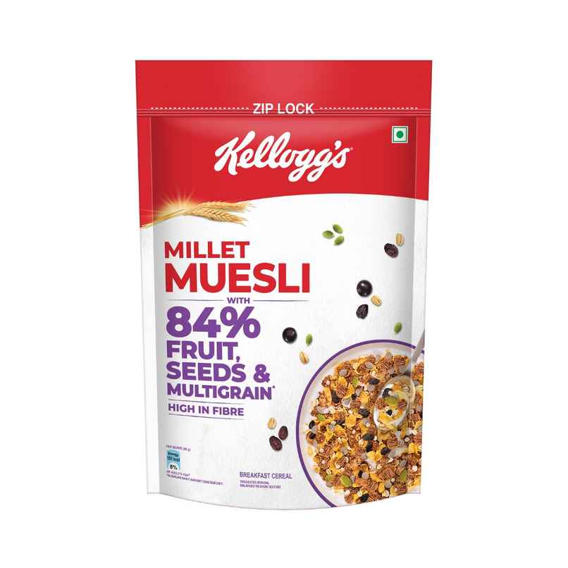 Kellogg's Millet Muesli with 84% Fruit, Seed & Multigrain 1000g | High in Fibre | Multigrain Breakfast Cereal Kellogg's Millet Muesli with 84% Fruit, Seed & Multigrain 1000g | High in Fibre | Multigrain Breakfast Cereal