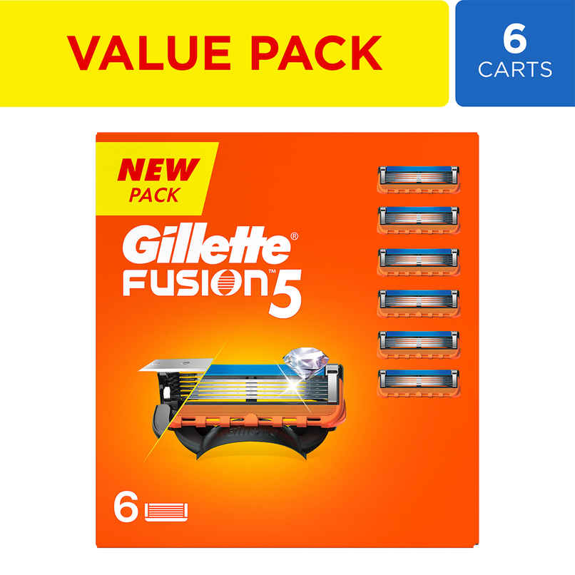 Gillette Fusion Manual Shaving Razor Blades For Men (6 Cartridges)
