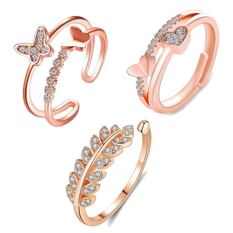 Fashion Frill Women's Combo Rings Silver Onesize