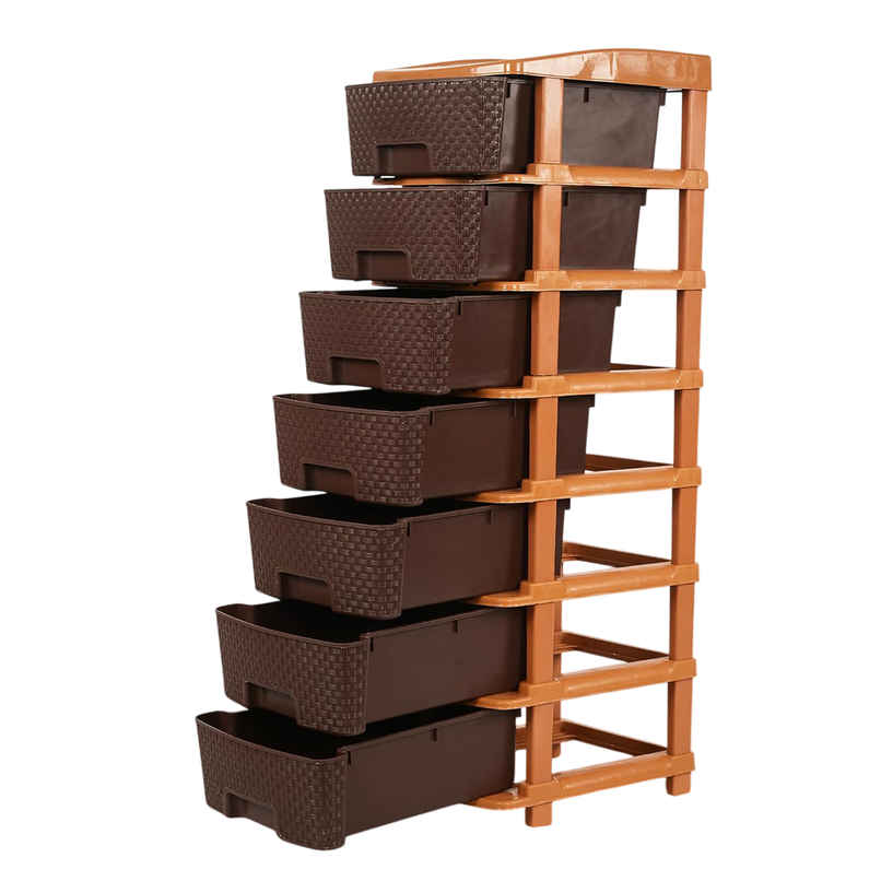 Kuber Industries 7-Layer & 57 L Modular Drawer Storage Organizer | Chocolate Brown Kuber Industries 7-Layer & 57 L Modular Drawer Storage Organizer | Chocolate Brown