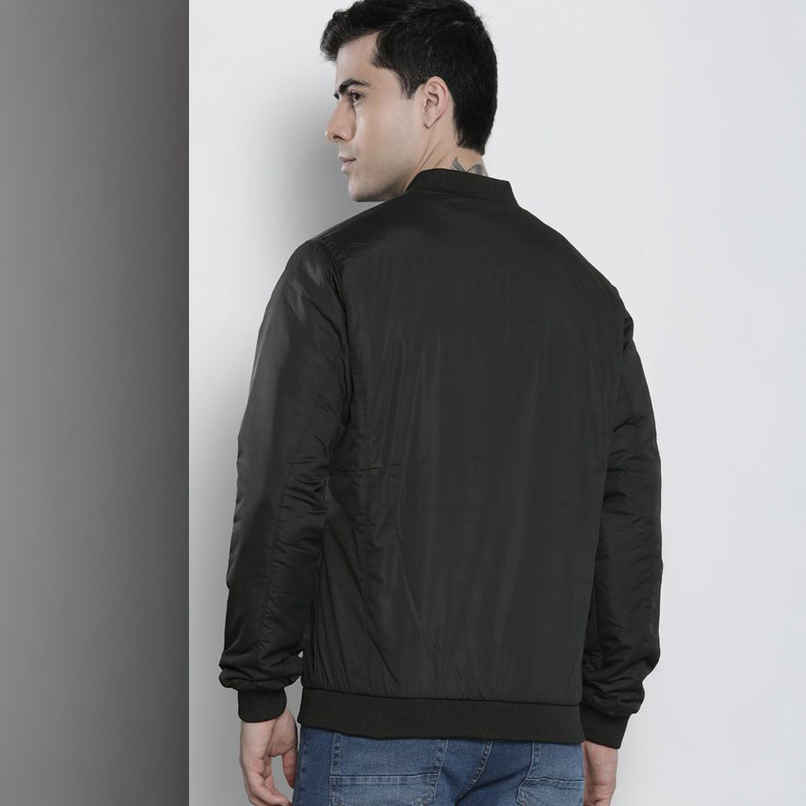 The Indian Garage Co Men's Slim Solid Jacket | Black - XL