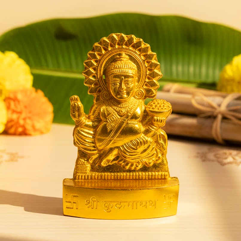 Lord Kuber Idol | 2.5 in | Zinc Metal with Gold Coating for Puja & Decor | Cycle Lord Kuber Idol | 2.5 in | Zinc Metal with Gold Coating for Puja & Decor | Cycle