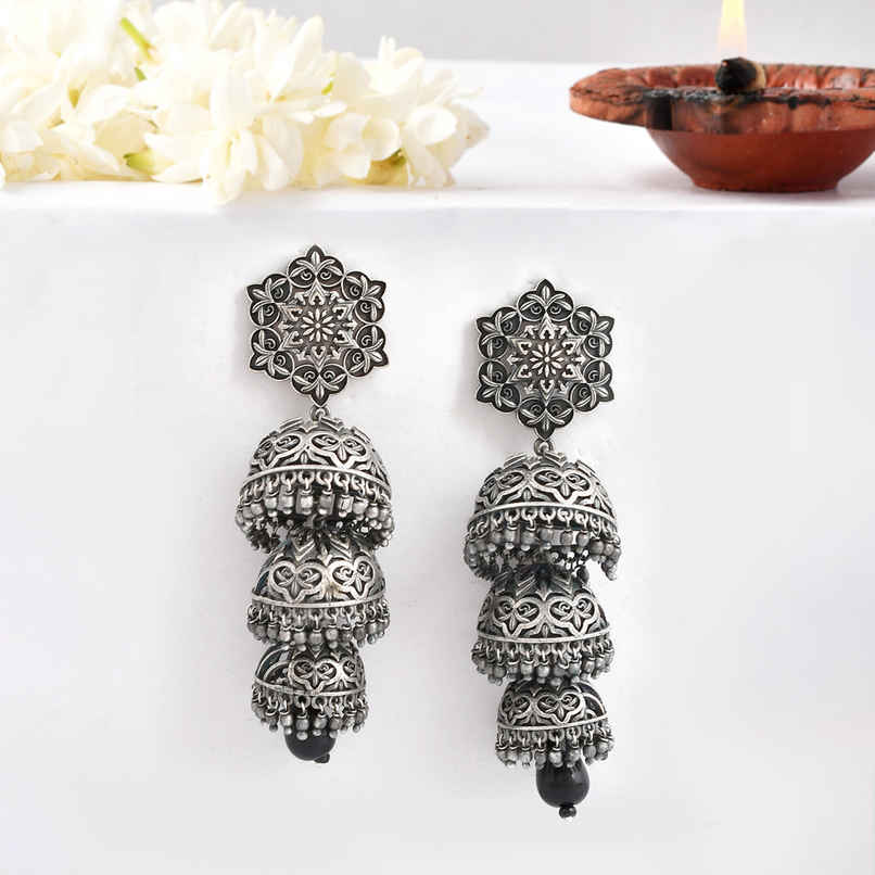 Voylla Nrityotsava Falguni 3 Layers Jhumka Earrings