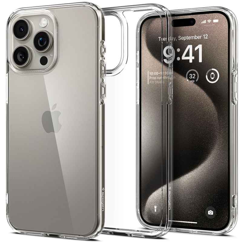 Spigen Ultra Hybrid Back Cover Case Compatible with iPhone 15 Pro(TPU +Poly Carbonate|Crystal Clear) Spigen Ultra Hybrid Back Cover Case Compatible with iPhone 15 Pro(TPU +Poly Carbonate|Crystal Clear)