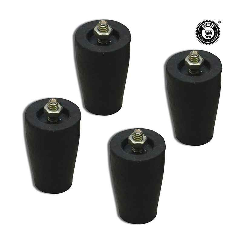Quinze Lpg Gas Stove Rubber Legs With Inner Stainless Steel Nut & Bolt | Black | 4 Pieces