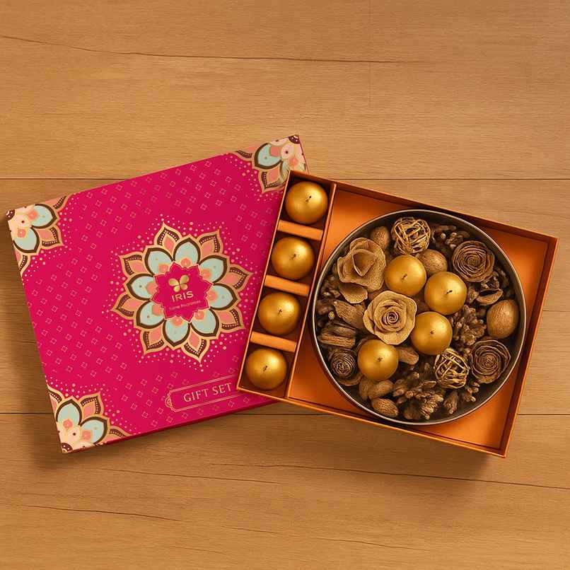 Urli Gift Box with Fragranced Potpourri and Floating Candles | Gift Hampers | Iris