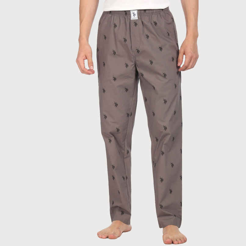 U.S. Polo Assn. Signature Logo Print Cotton Lounge Pants - Pack Of 1 | Grey | XL