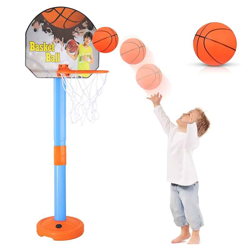 Toyshine Adjustable Basketball Hoop Set with Ball, Indoor & Outdoor Sports Fun, Multicolor