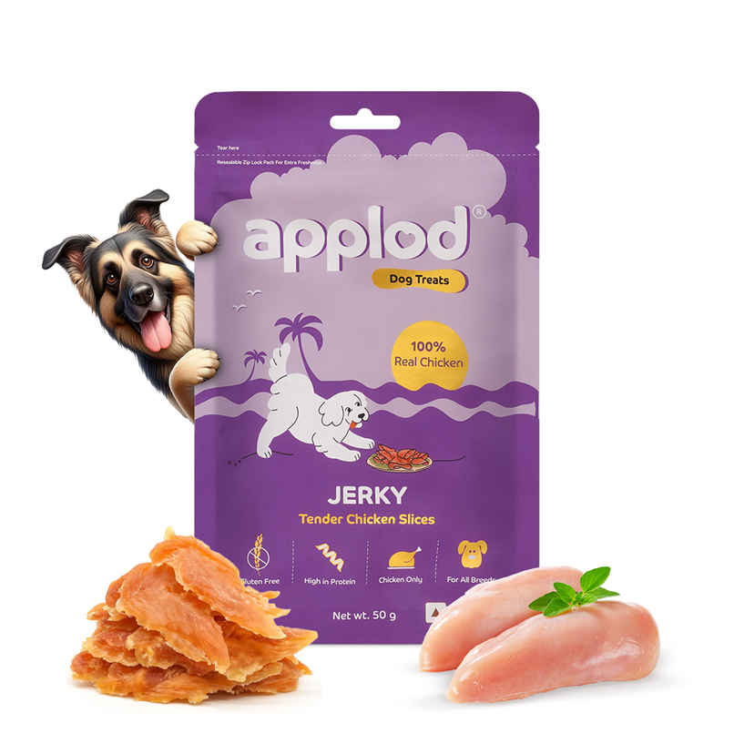 Applod Dehydrated Chicken Slices Dog Treat | Gluten Free Treats | For Puppy & Adult Dogs