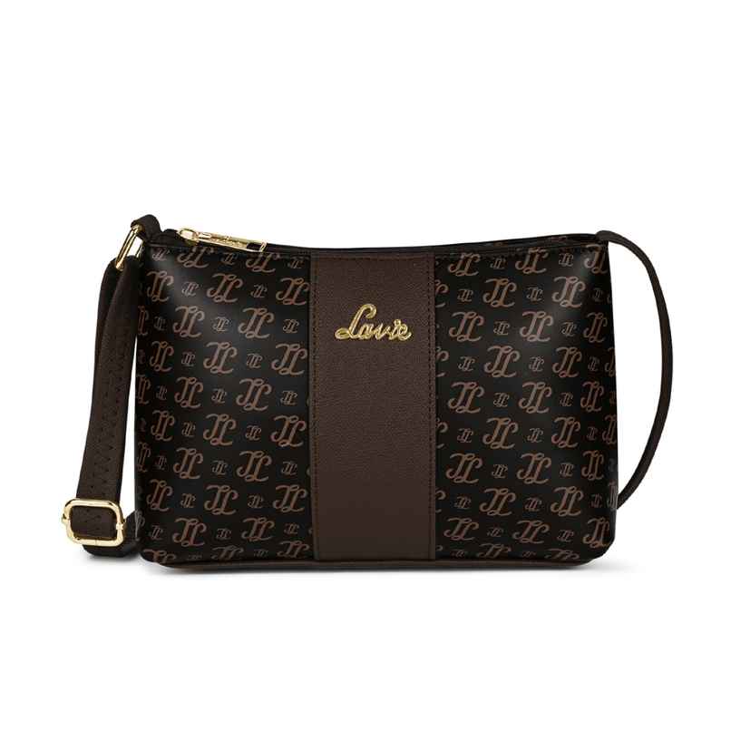 Lavie Women's Mono Ll Evelynn Crossbody Sling Bag | Ladies Purse Handbag | Brown