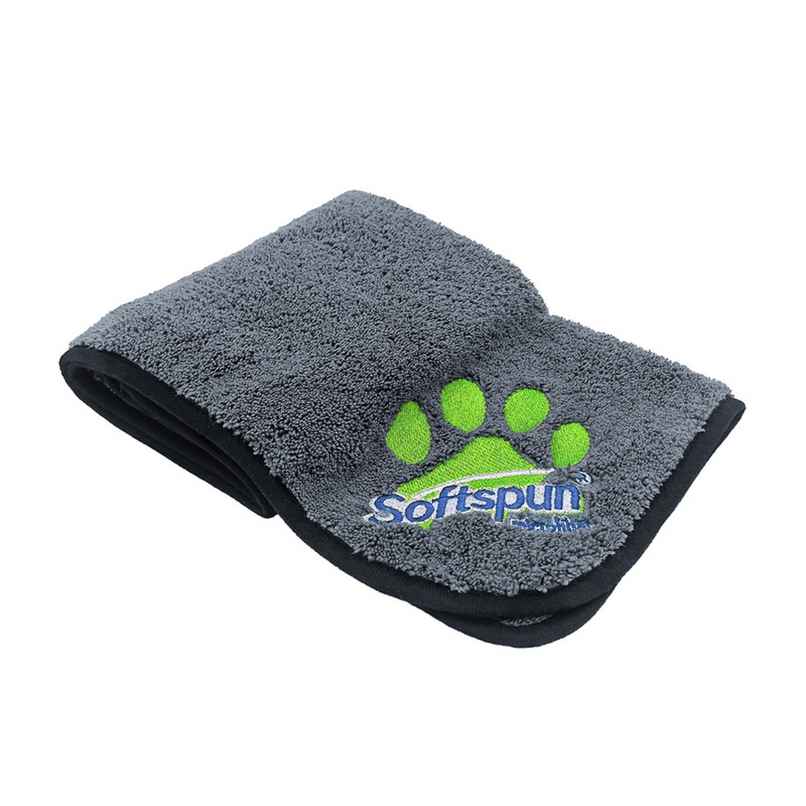 Softspun Microfiber Pet Towel (Small, 380 GSM, 40x60cm, 1pc, Grey)