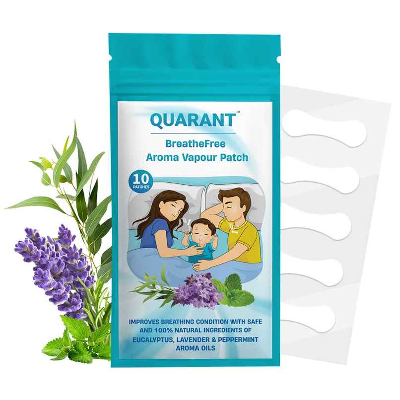 Quarant Breathefree 100% Natural Vapour Patch - Infused With Essential Oils - Pack Of 10