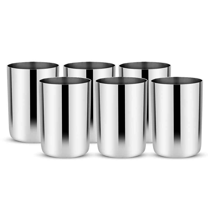 Limetro Steel 6 Pcs Amarpali Glasses Set | 300 ml | Steel