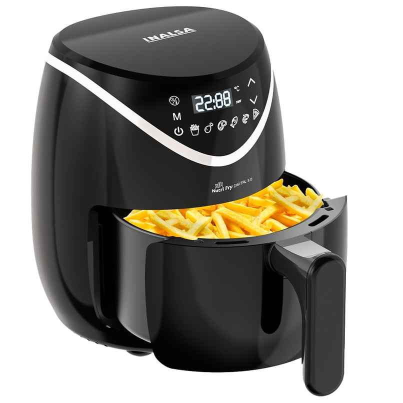 Inalsa Air Fryer 3 Litr 1200 W with Air Crisp Technology | Digital Display | Nutri Fry Digital 3.0 Inalsa Air Fryer 3 Litr 1200 W with Air Crisp Technology | Digital Display | Nutri Fry Digital 3.0