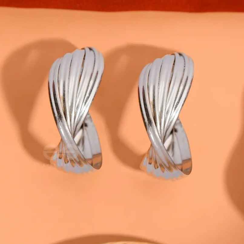 Everstylish Leveling It Up - Statement Silver Hoops