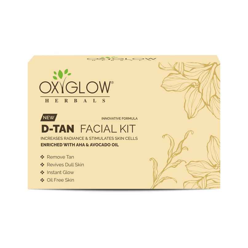Oxyglow Herbals D-Tan Facial Kit - Remove Tan|Revives Dull Skin|Instant Glow|Oil Free Skin