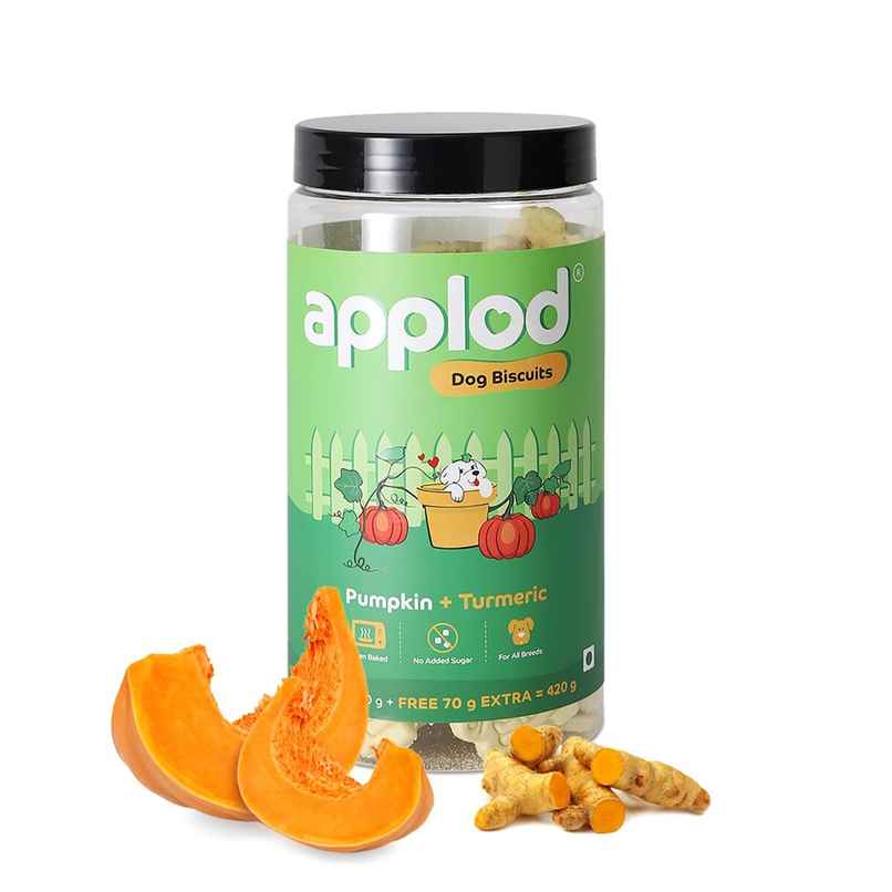 Applod Veg Dog Biscuit Pumpkin & Turmeric| For Puppy & Adult Dogs | Best Training Dog Treat