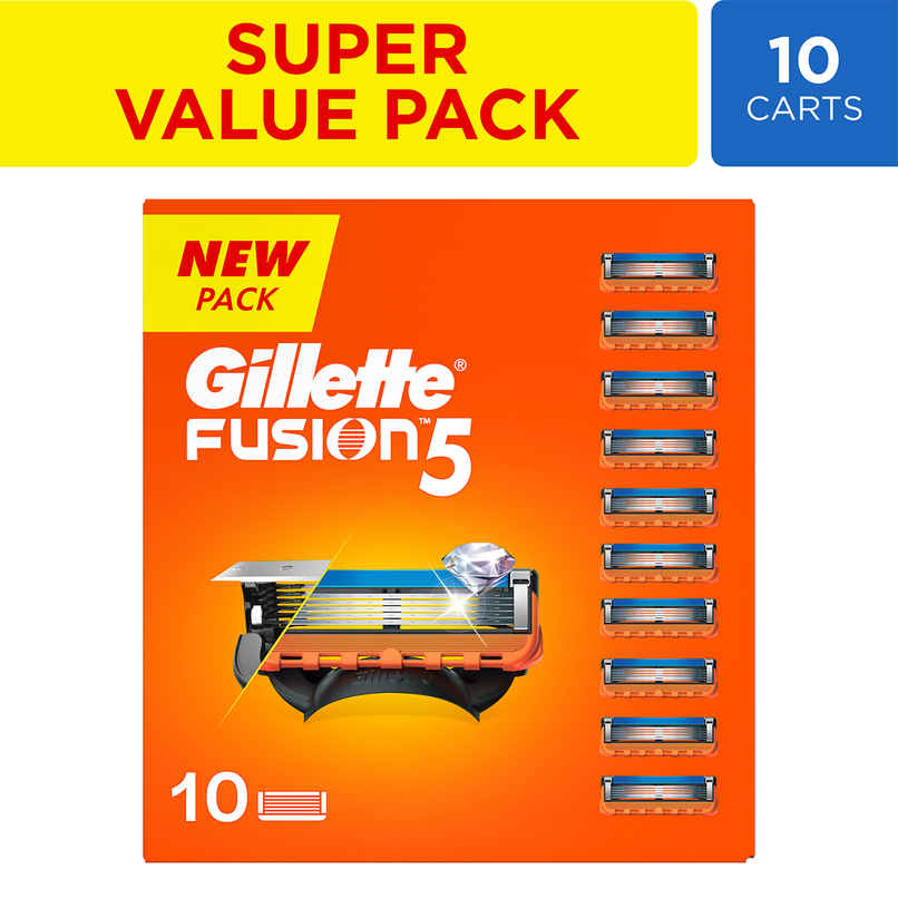 Gillette Fusion Manual Shaving Razor Blades For Men (10 Cartridges)