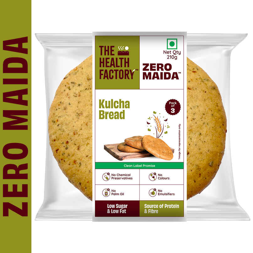 The Health Factory Zero Maida Kulcha Bread | Clean Label - Not Brown