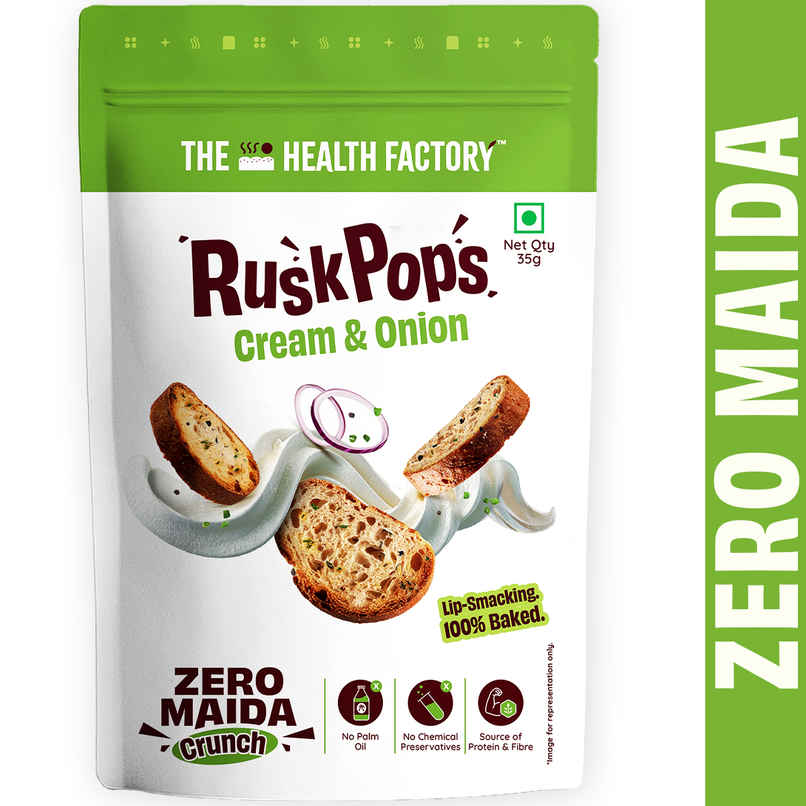 The Health Factory Zero Maida Rusk Pops- Cream & Onion