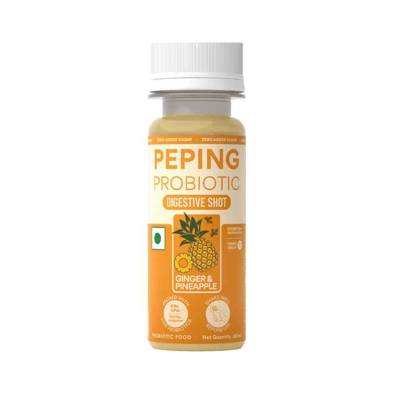 Peping Probiotic Digestive Shot - Ginger And Pineapple