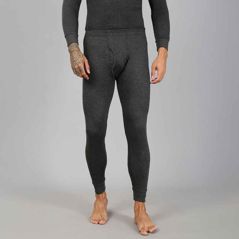 Lux Cozi Men's Heatek Thermal Comfort, Stretchable & Super Warm Trouser | Black Melange-85