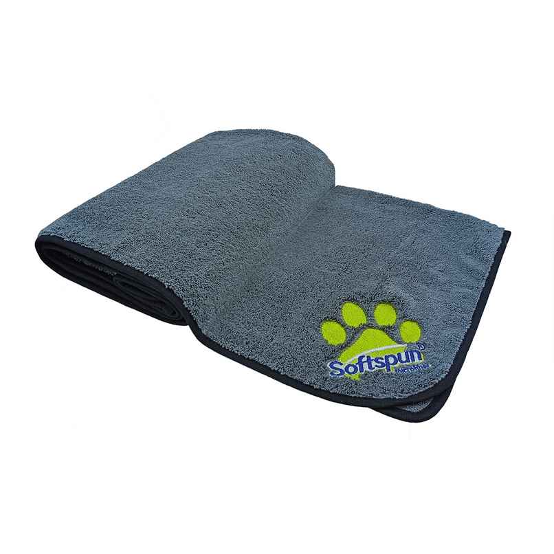 Softspun Microfiber Pet Towel (380 GSM, Medium, 60x120cm, 1pc, Grey)