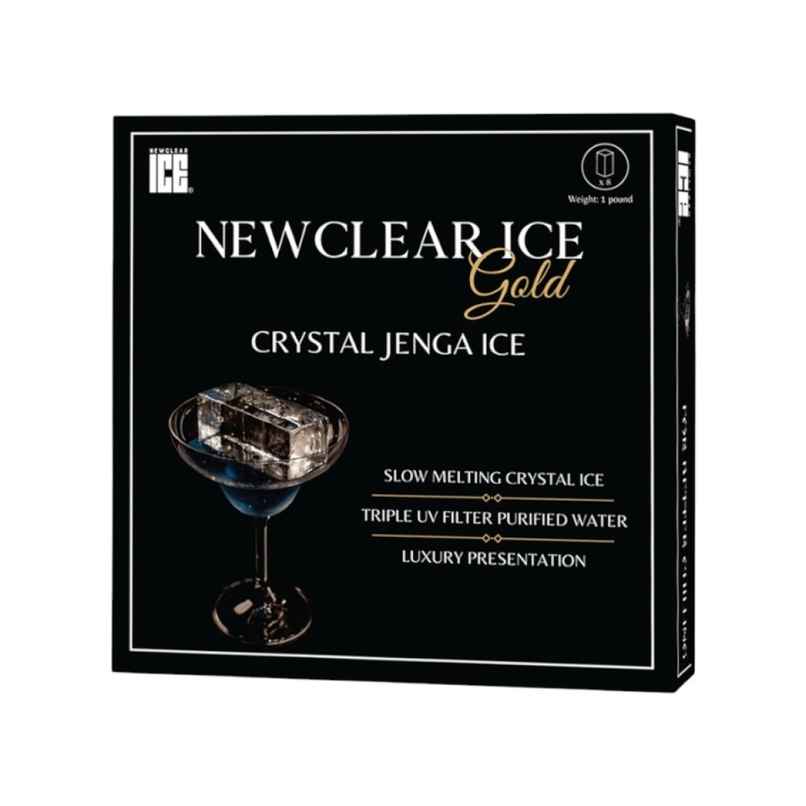 Newclear Ice Gold Crystal Jenga Ice Cube