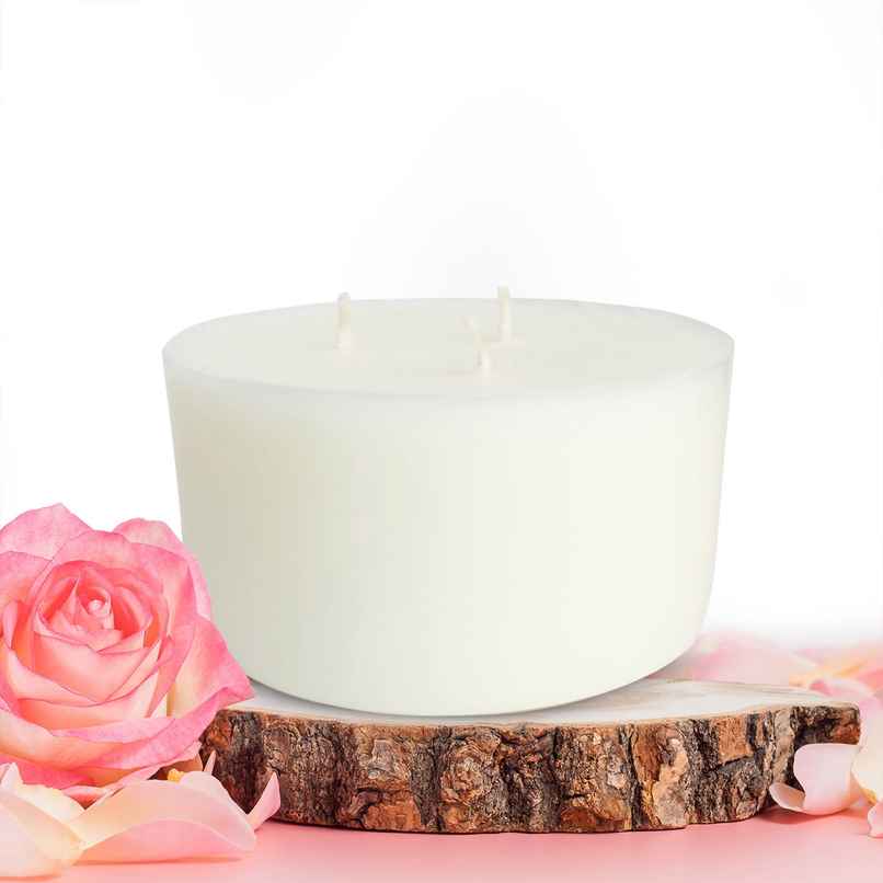 Ekam Rose Scented 3 Wick Soy Candle Refill