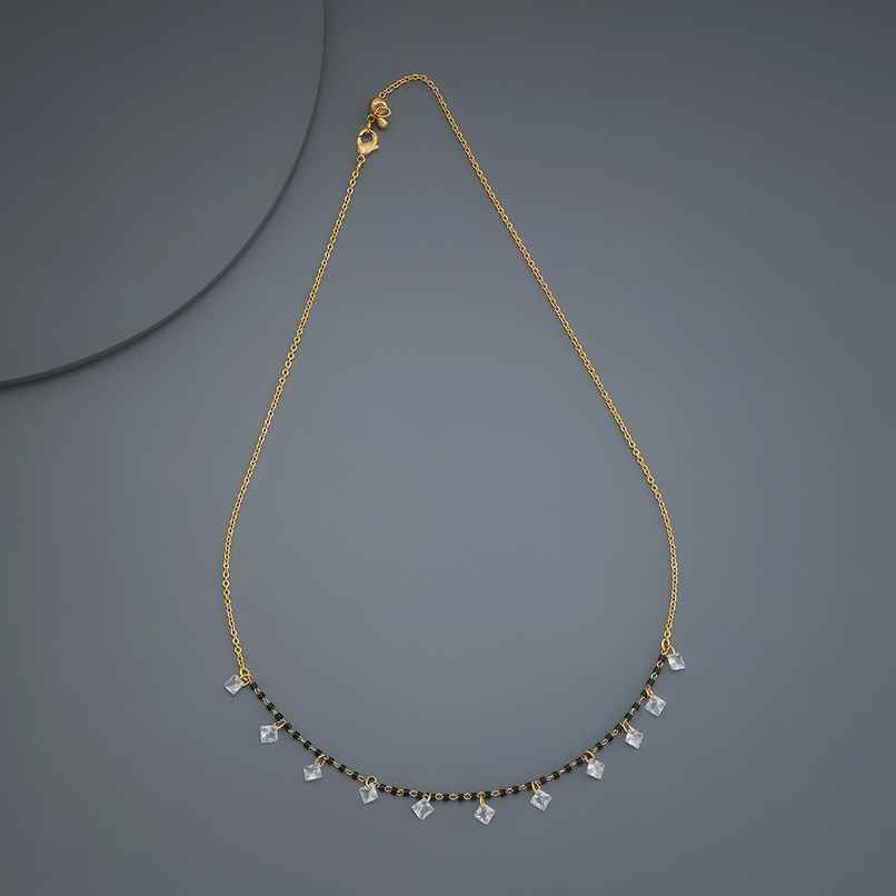 Kushal s Fashion Jewellery White Gold-Plated Zircon Trendy Mangalsutra | 441323