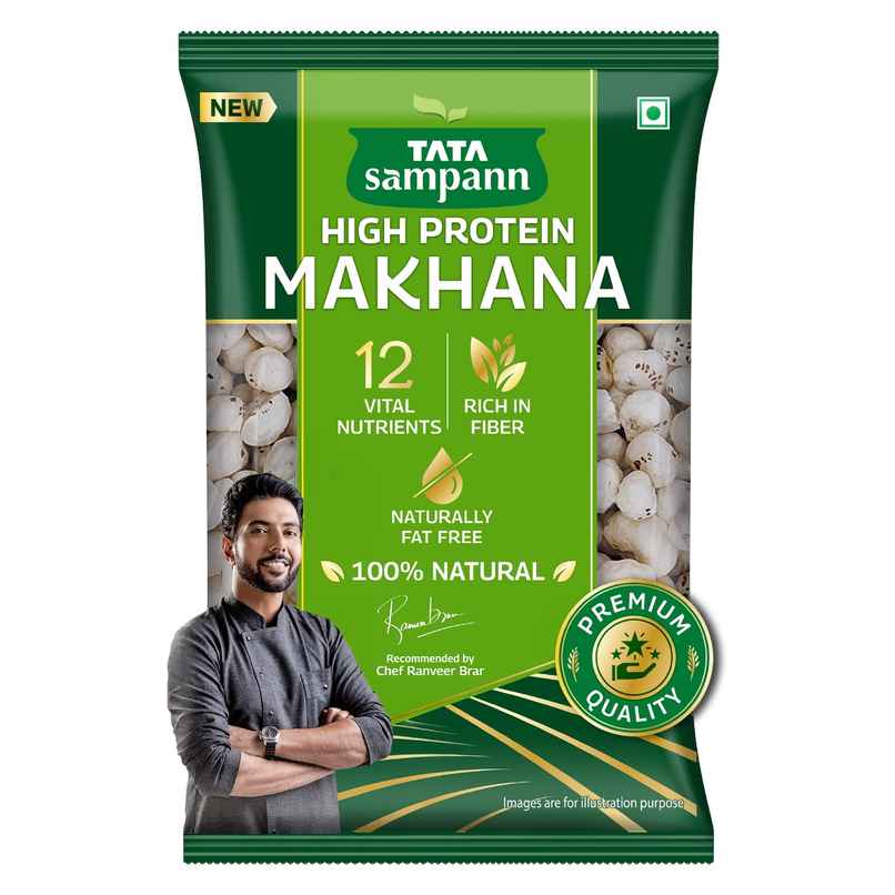Tata Sampann High Protein Makhana (Foxnut) | Phool Makhana for Prasadam - 100% Natural and Fat Free