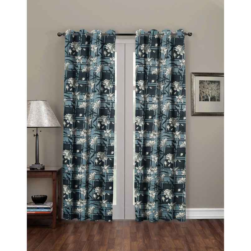 BAY6 Microfiber Cotton Door Curtains | Set of 2 | 9x4 ft | Black