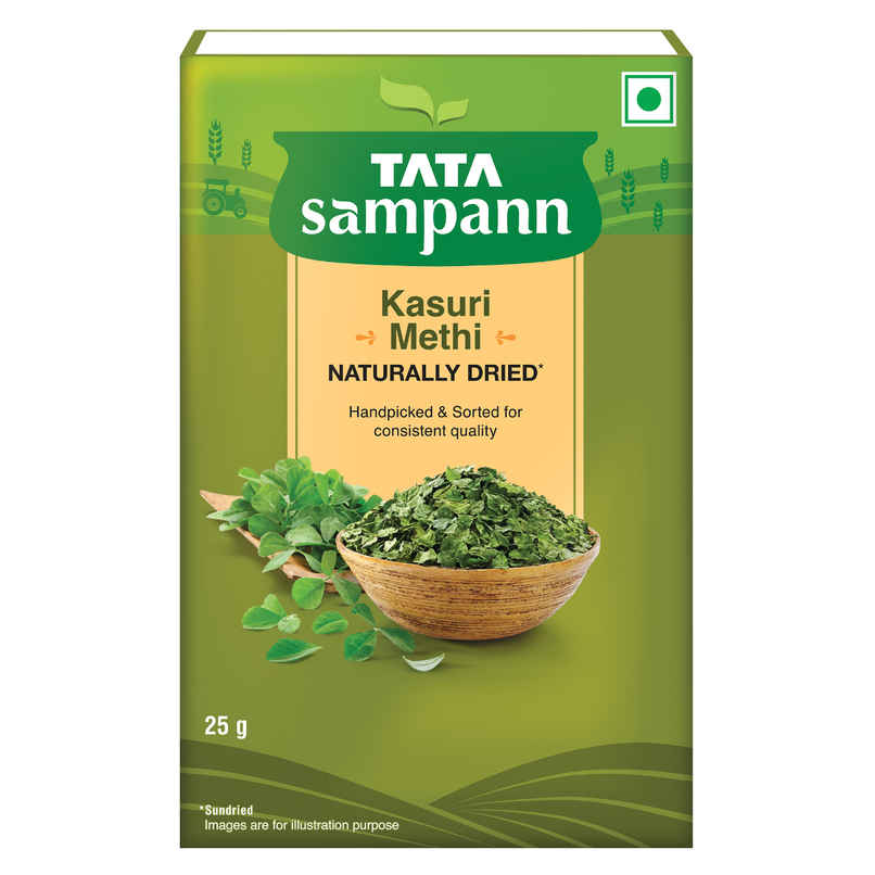 Tata Sampann Kasuri Methi, Naturally Sun Dried, Handpicked & Sorted, Rich Aroma & Authentic Flavour Tata Sampann Kasuri Methi, Naturally Sun Dried, Handpicked & Sorted, Rich Aroma & Authentic Flavour