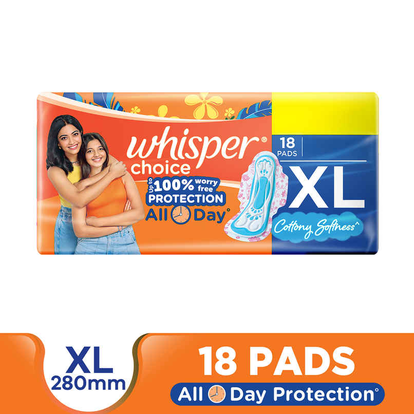 Whisper Choice Sanitary Pads | XL | 18 pcs