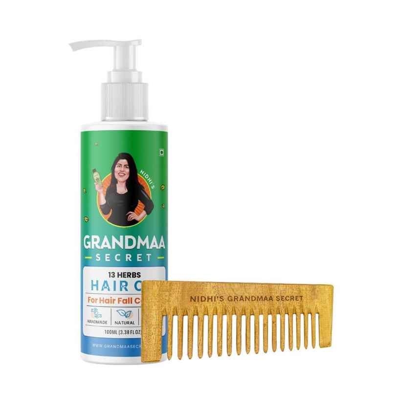 Nidhi'S Grandmaa Secret Hair Oil With Neem Comb - Natural Hair Care Combo