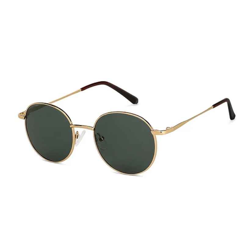 Vincent Chase By Lenskart Unisex Solid Metal Round Sunglasses | Gold - M
